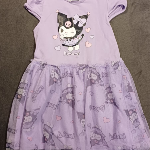 Mor Kız Çocuk Elbisesi