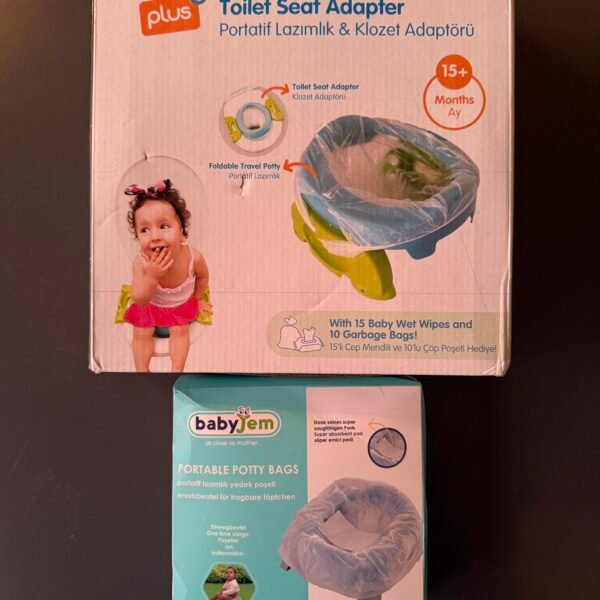Portatif Katlanabilir Bebek Tuvalet Lazımlık ve Yedek Poşet